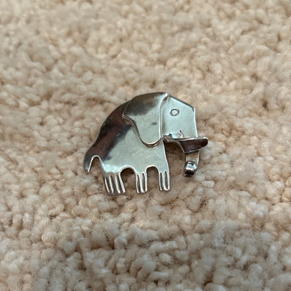 Elephant pin silver TC-89 Mexico